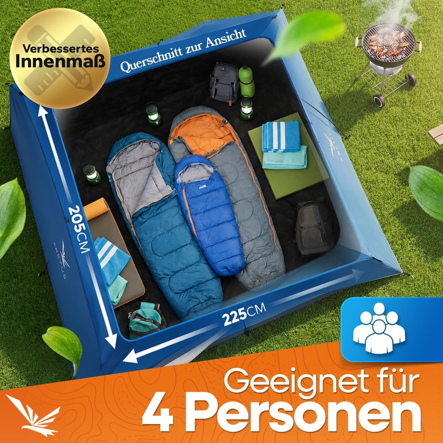 Wurfzelt, Hellblau