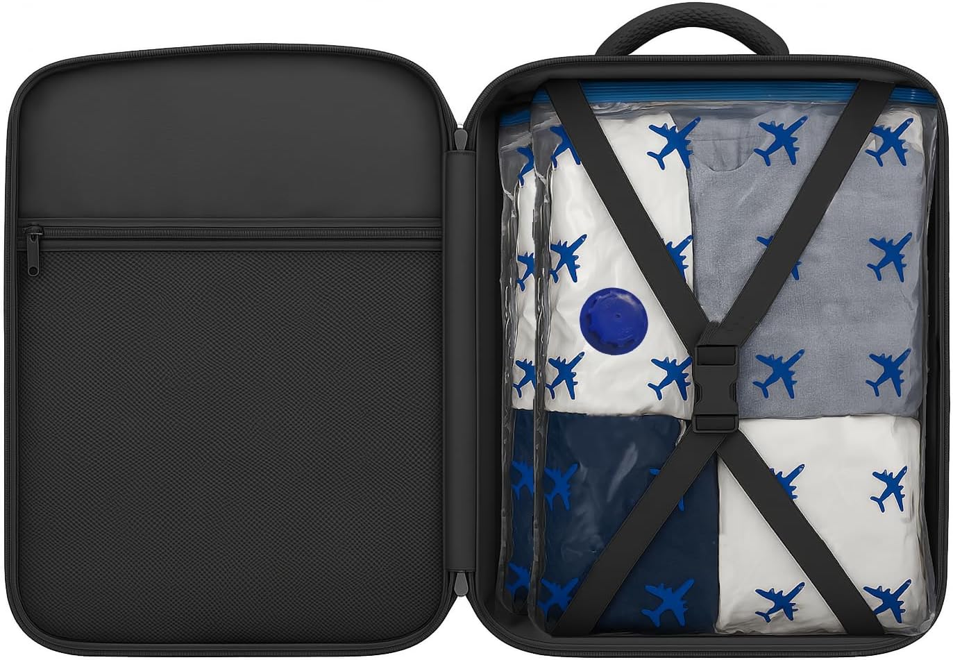 Reise-Vakuumset mit kabelloser Pumpe & 6 Beuteln, Pumpe + 6 Beutel 40×45 cm