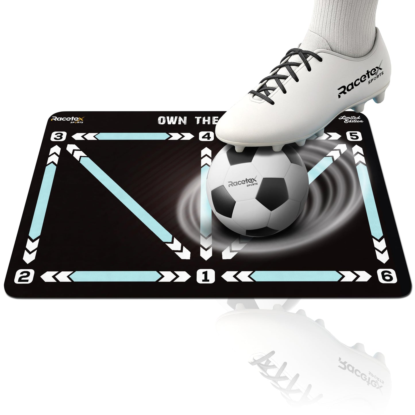 Fussball-Trainingsmatte für Kinder (90x60 cm), Weiß 90x60 (cm)