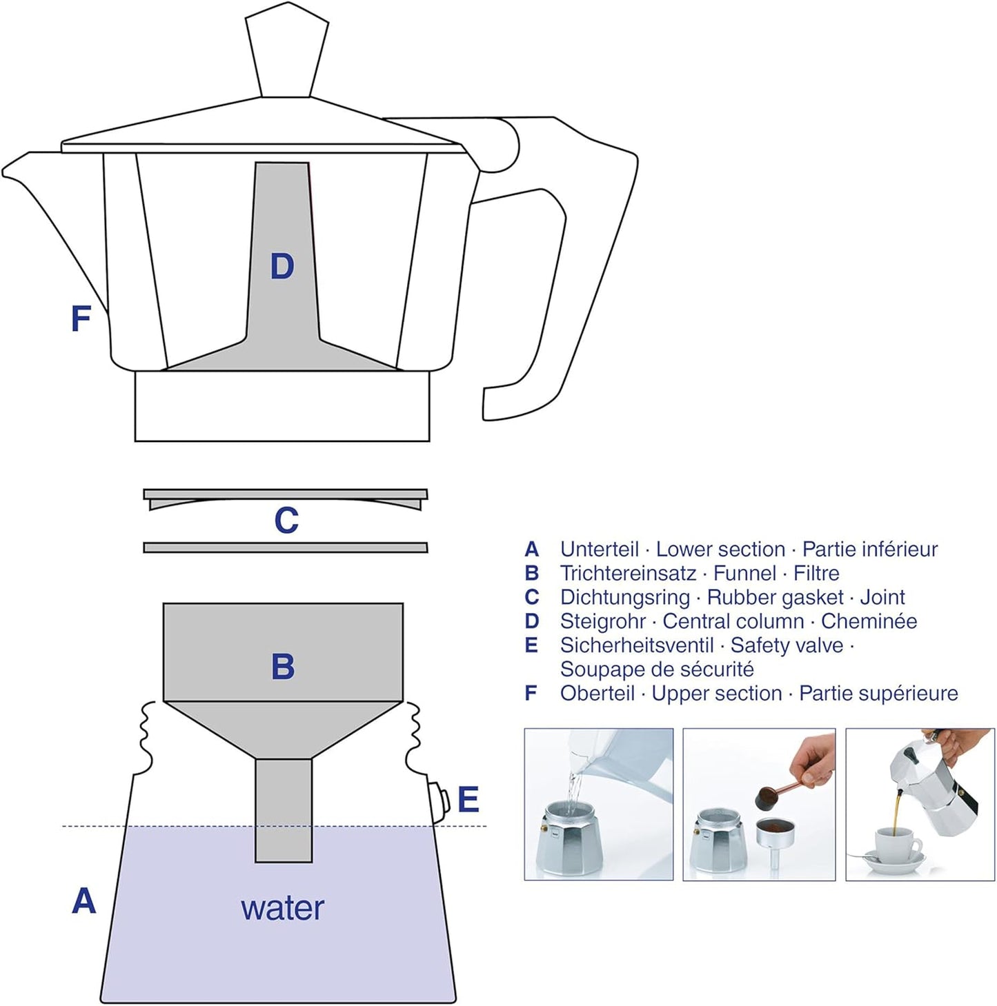 Espressokocher Italia, 450 ml