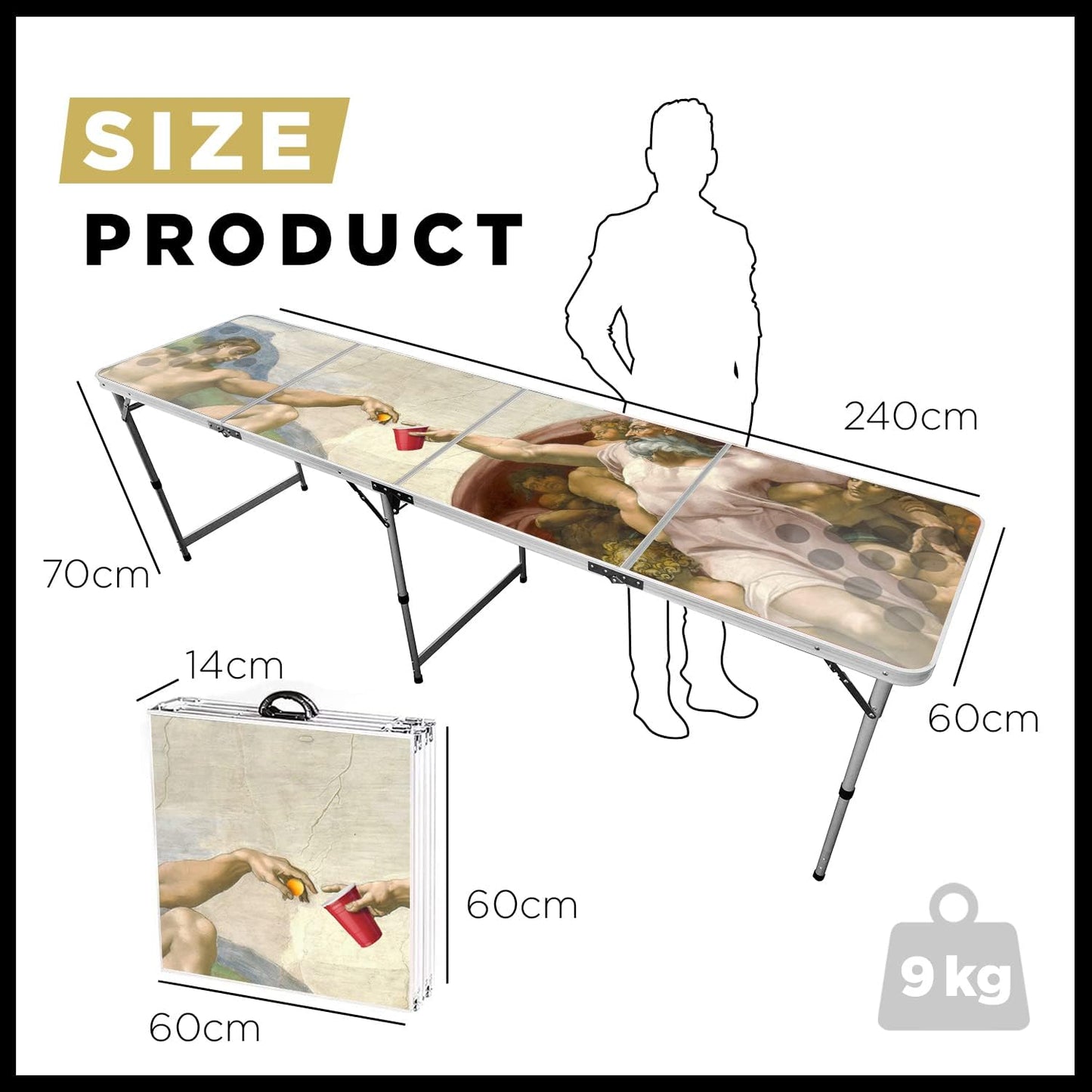 Tisch-Set mit Bechern und Bällen, Tisch + Set