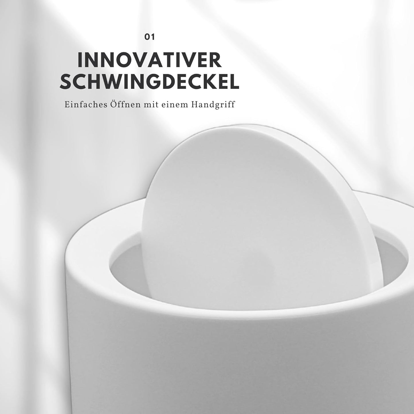 Kosmetikeimer mit Schwingdeckel, Weiss 8l mit Deckel