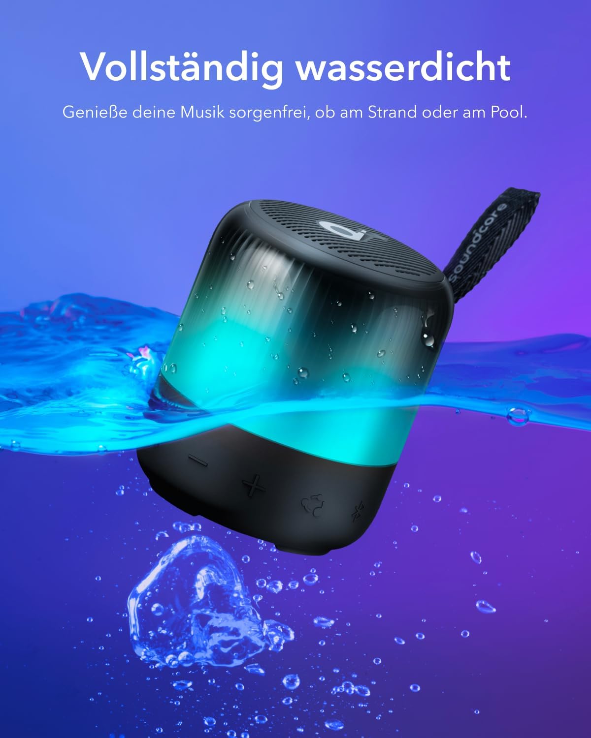 Glow Mini Bluetooth-Lautsprecher mit Lichtshow