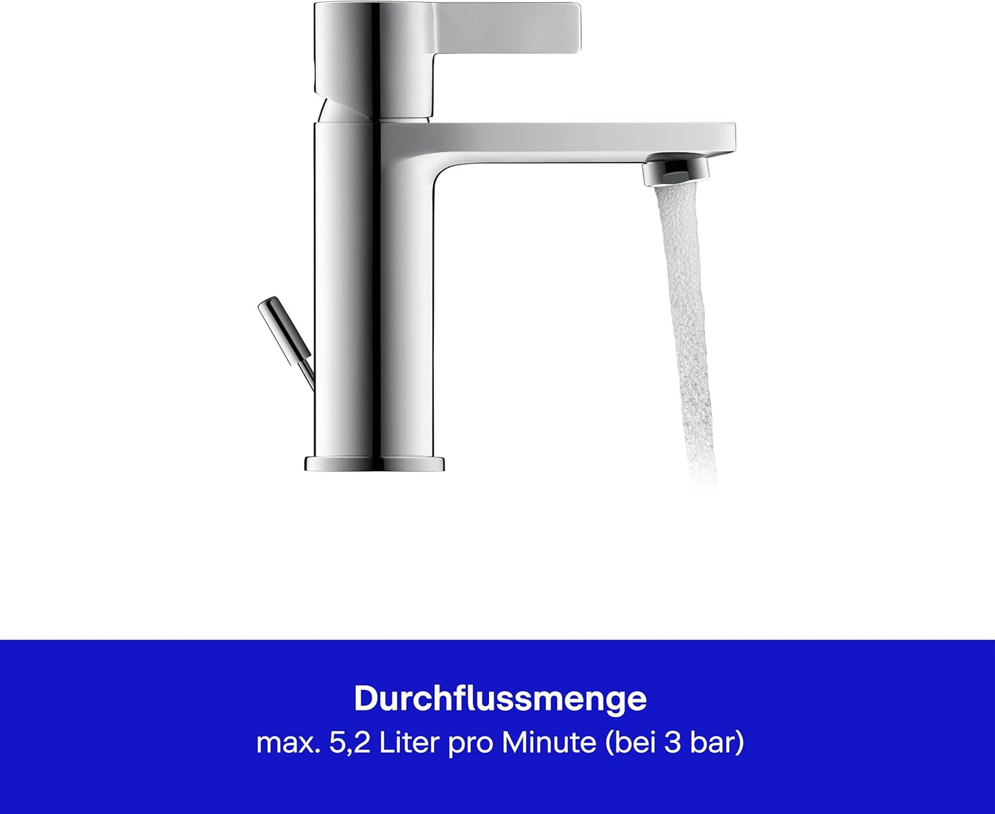 D-Neo Waschtischarmatur M mit FreshStart-Funktion, M FreshStart, ohne Zugstangen-Ablaufgarnitur