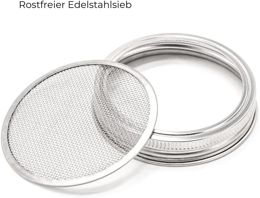 2er-Set Sprossenglas mit Edelstahlgitter