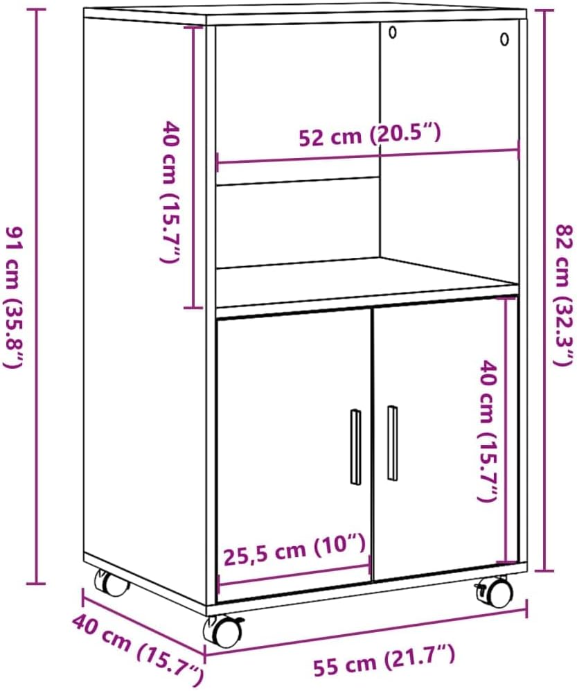 Rollschrank in Altholz-Optik, Altholz