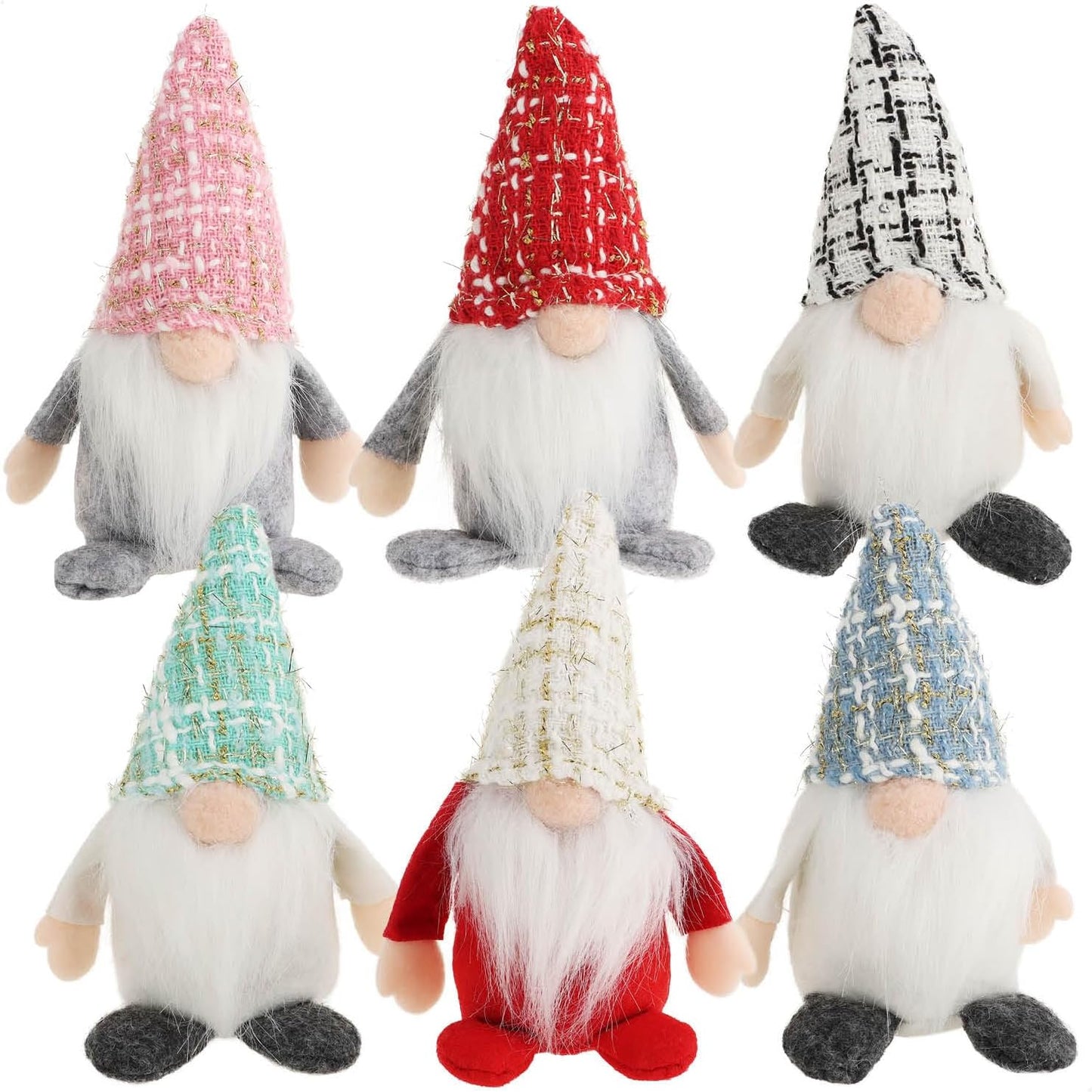 Weihnachtswichtel, weiss. schwarz. rot. grün. blau. rosa|6 Stück
