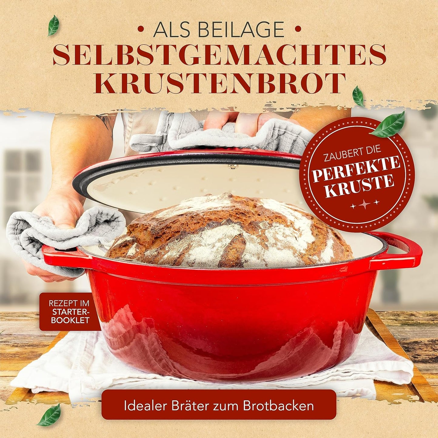 Gusseisen-Bräter mit Fleischgabel, 6.0 L
