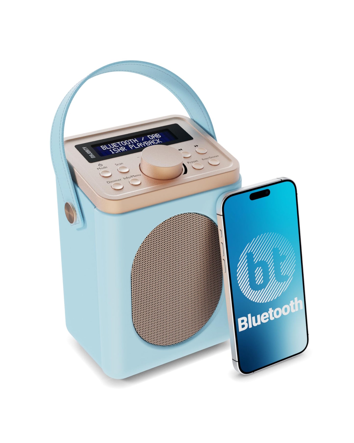 Little Shelford Tragbares Bluetooth DAB Radio, Hellblau