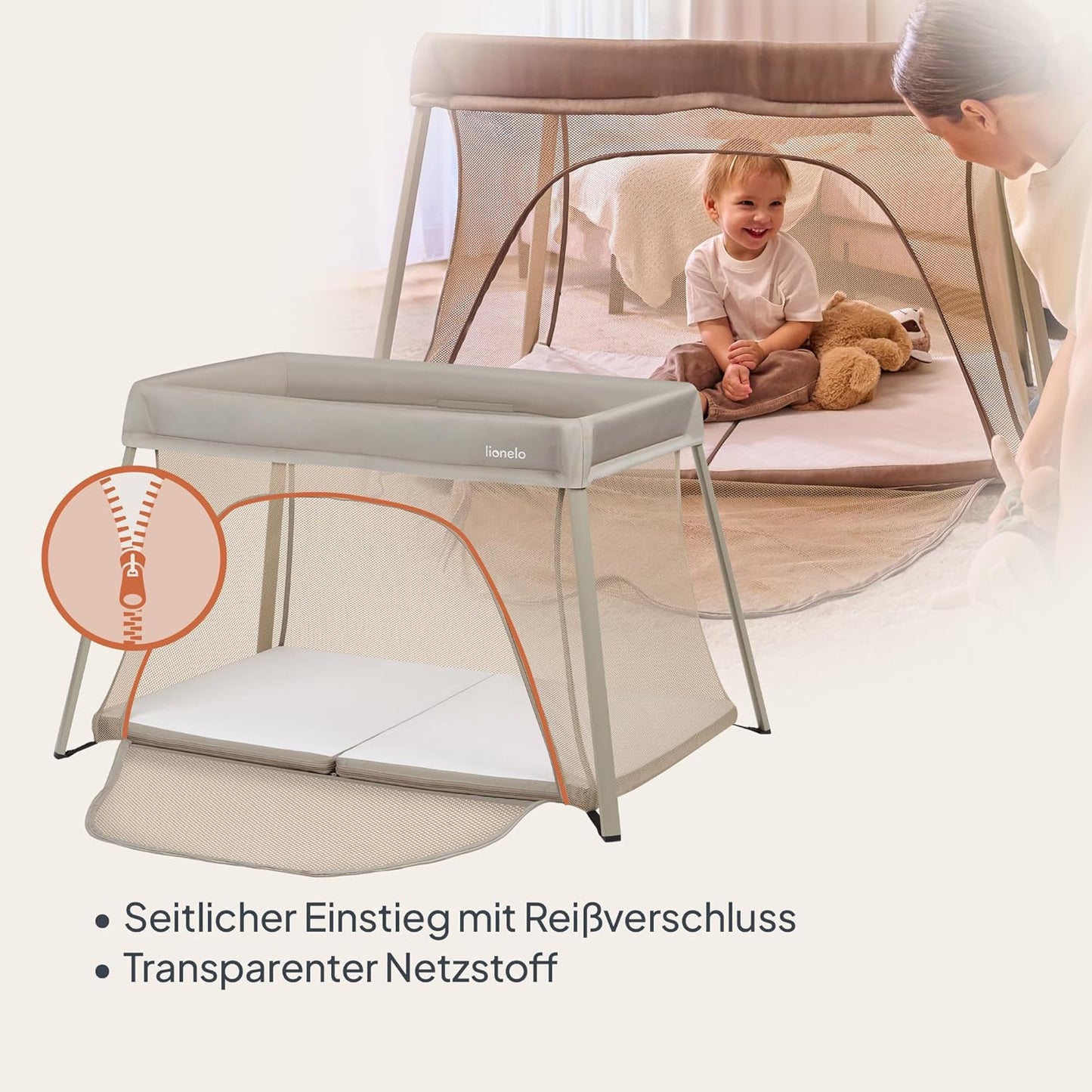 3-in-1 Reisebett Alice, Beige