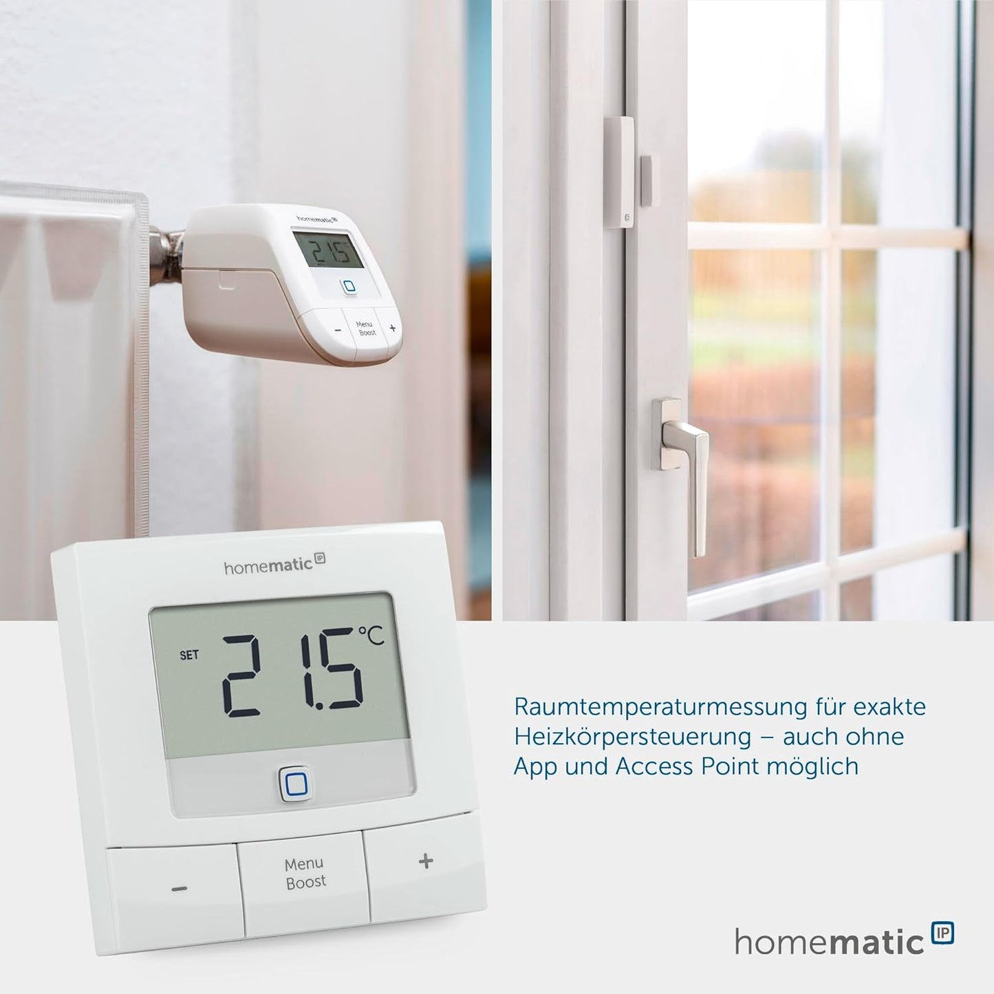 Wandthermostat, grosses Display mit Tasten