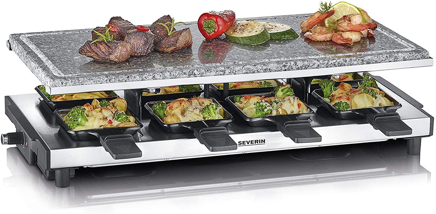 Raclette RG 2374, Edelstahl-Design mit Naturgrillstein