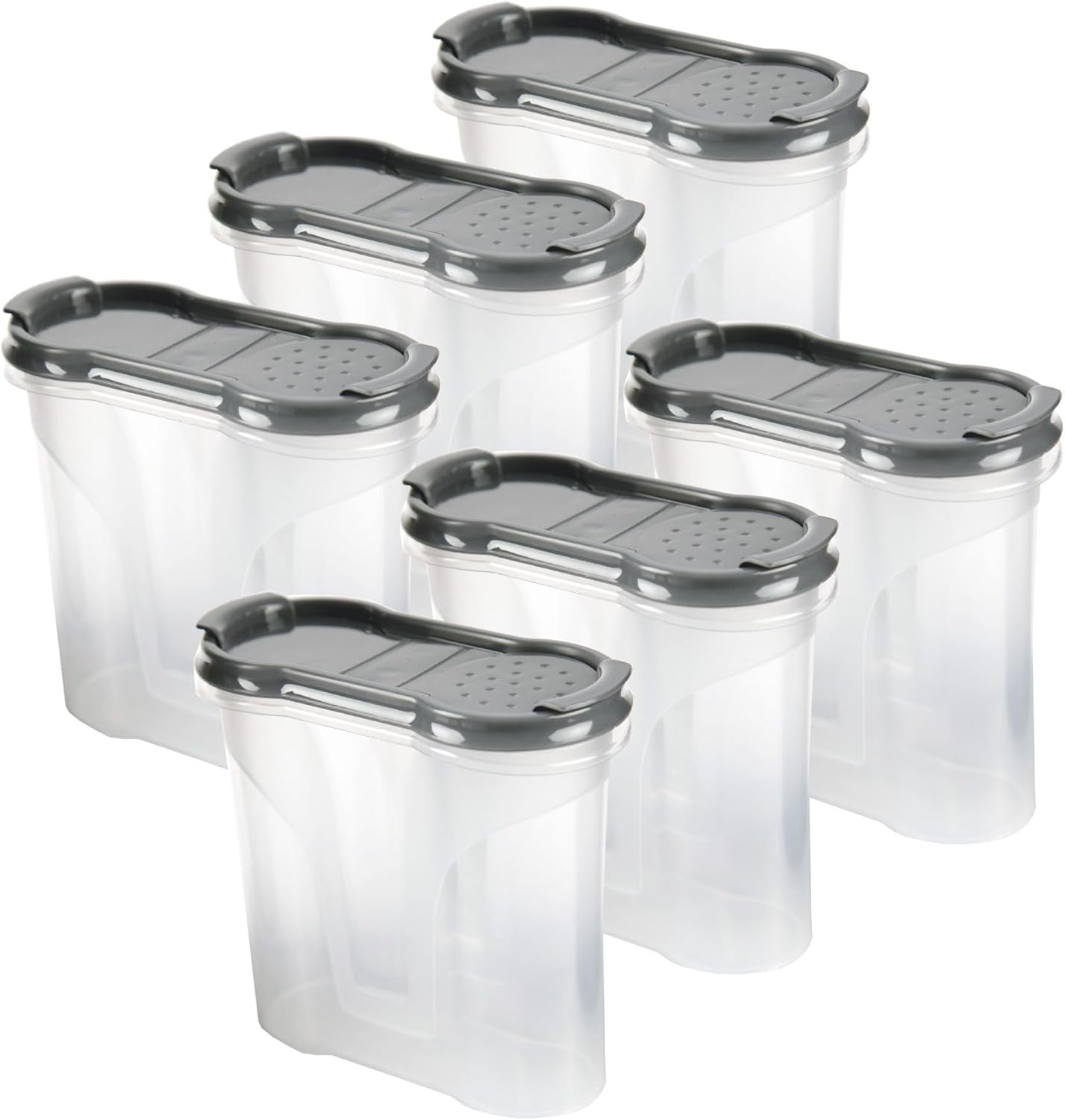 6 x luftdichte Gewürzdosen, Anthrazit / 8er Pack ( 8 Stück )