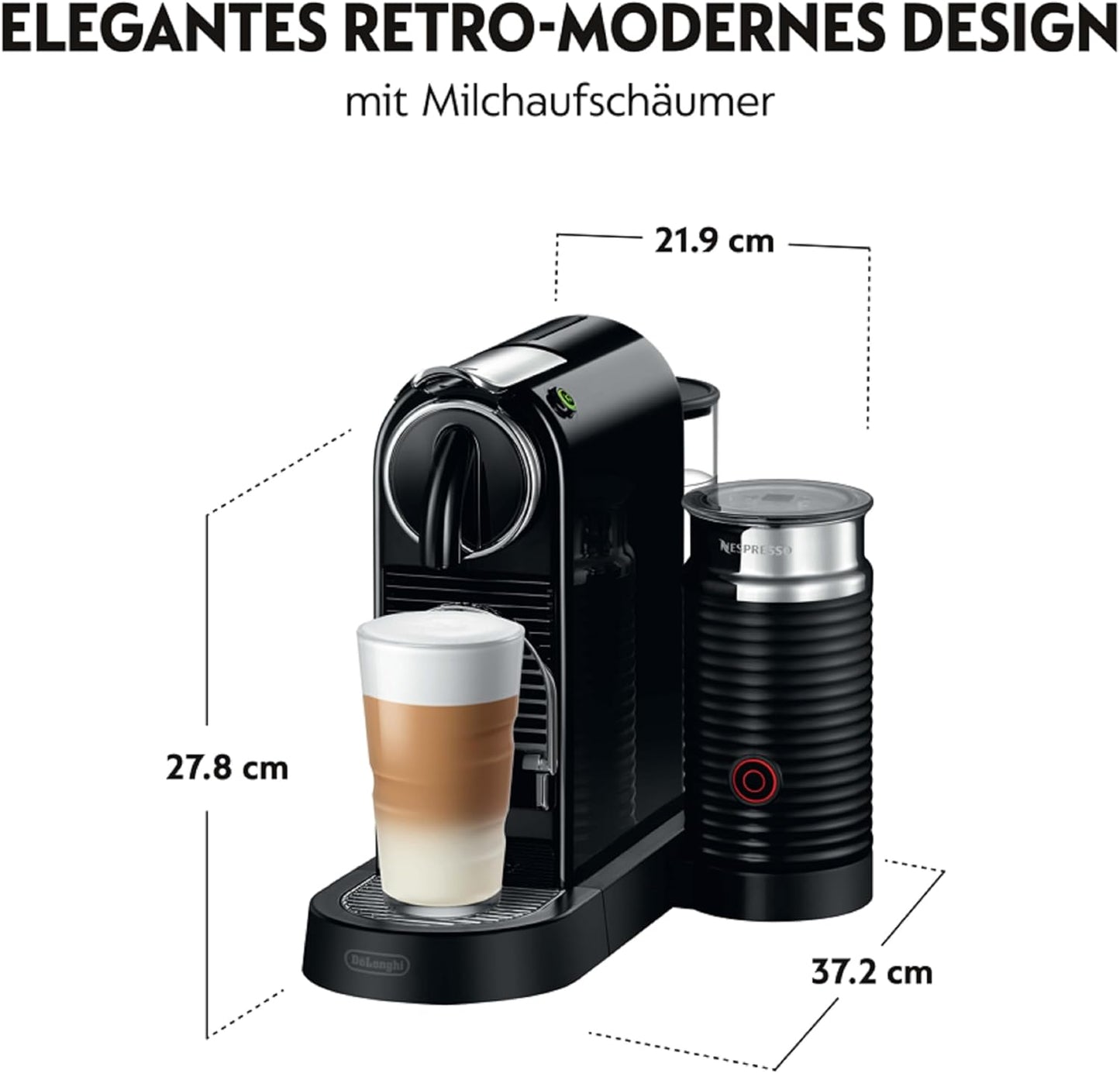Kaffeemaschine mit Milchaufschäumer, Citiz mit Aeroccino|Schwarz