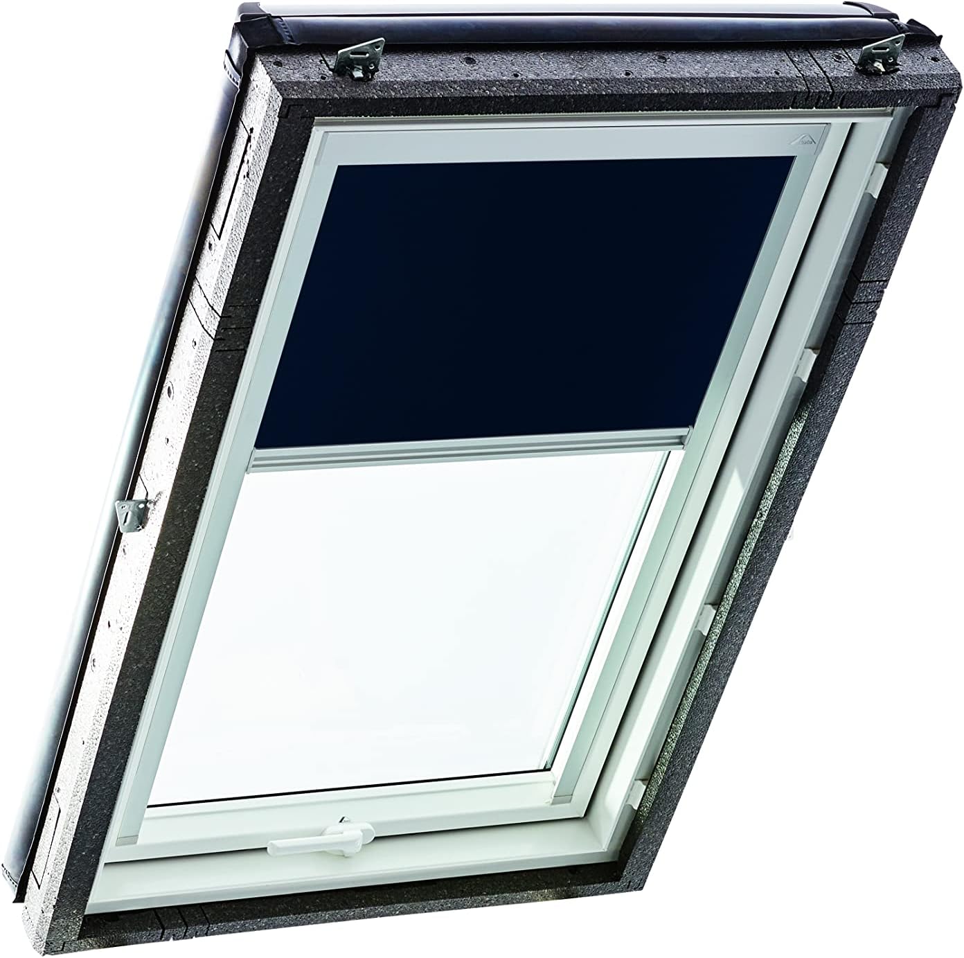 Verdunkelungsrollo für Dachfenster Designo R4/R7, B40 x H64 cm Führungsschiene Silber Blau