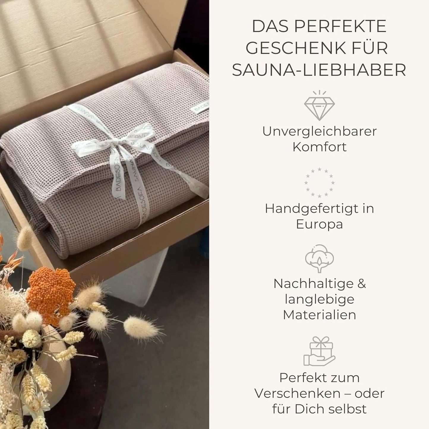 Sauna-Auflage-Set, Short Taupe