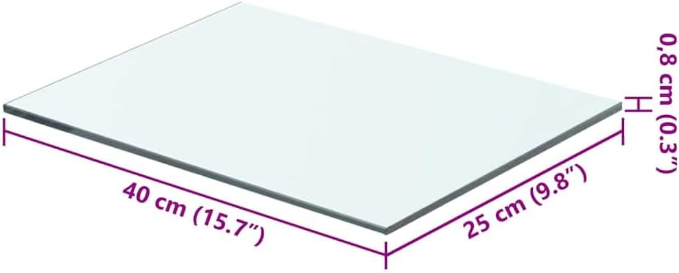 Glasregalboden Azael, 40 x 25 cm