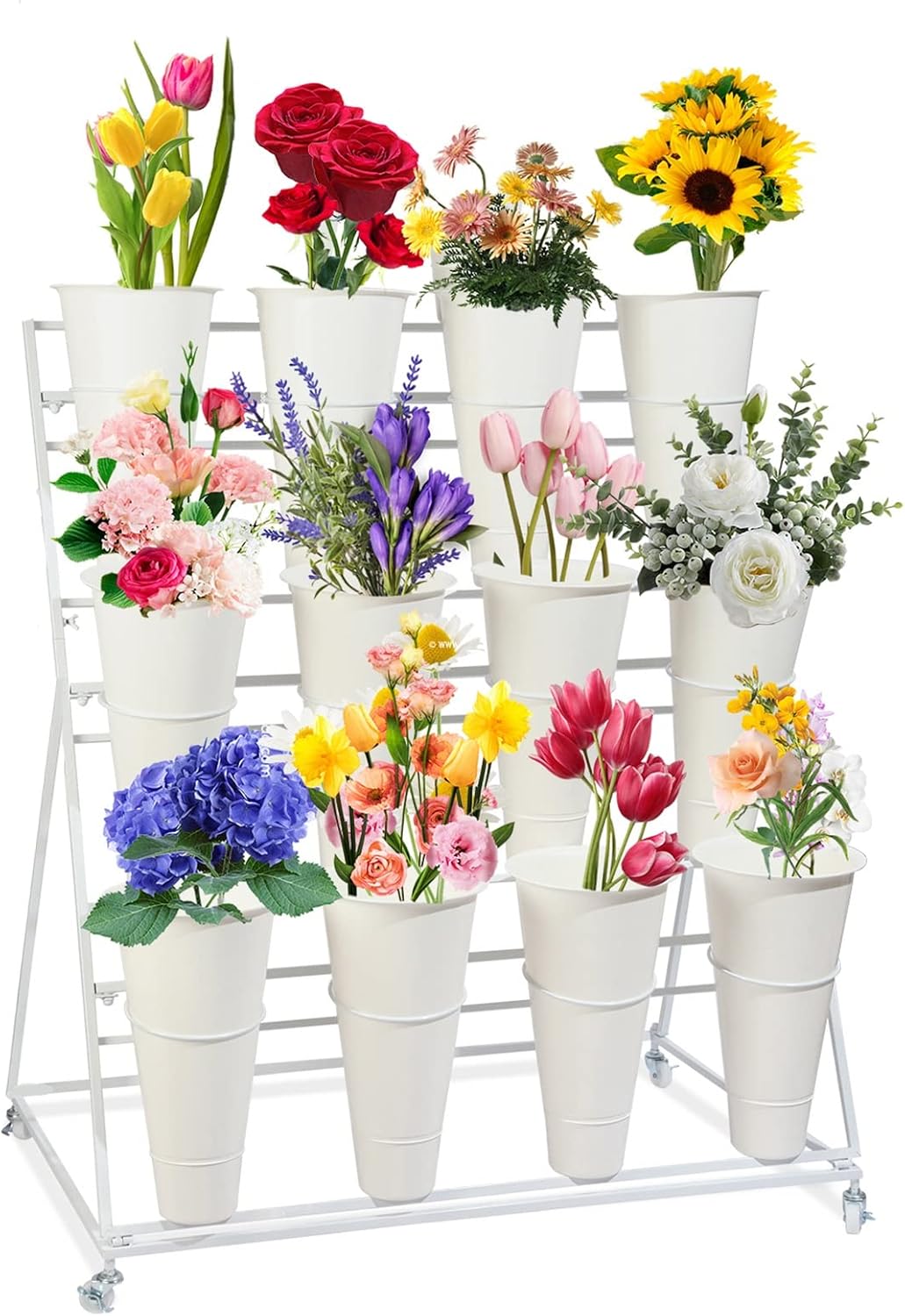 3 Etagen Blumenständer mit 12 Eimern, A
