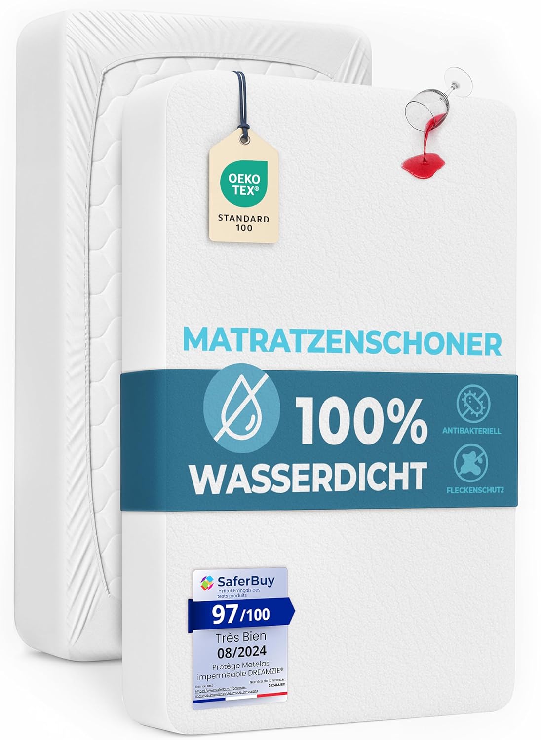Wasserdichter Matratzenschoner 80x190 cm, 1|80 x 190 cm