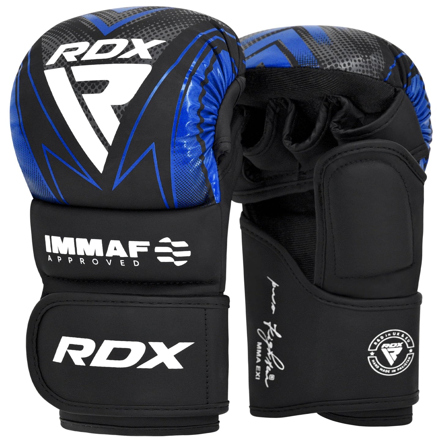 Boxhandschuhe mit offener Handfläche, Blau M