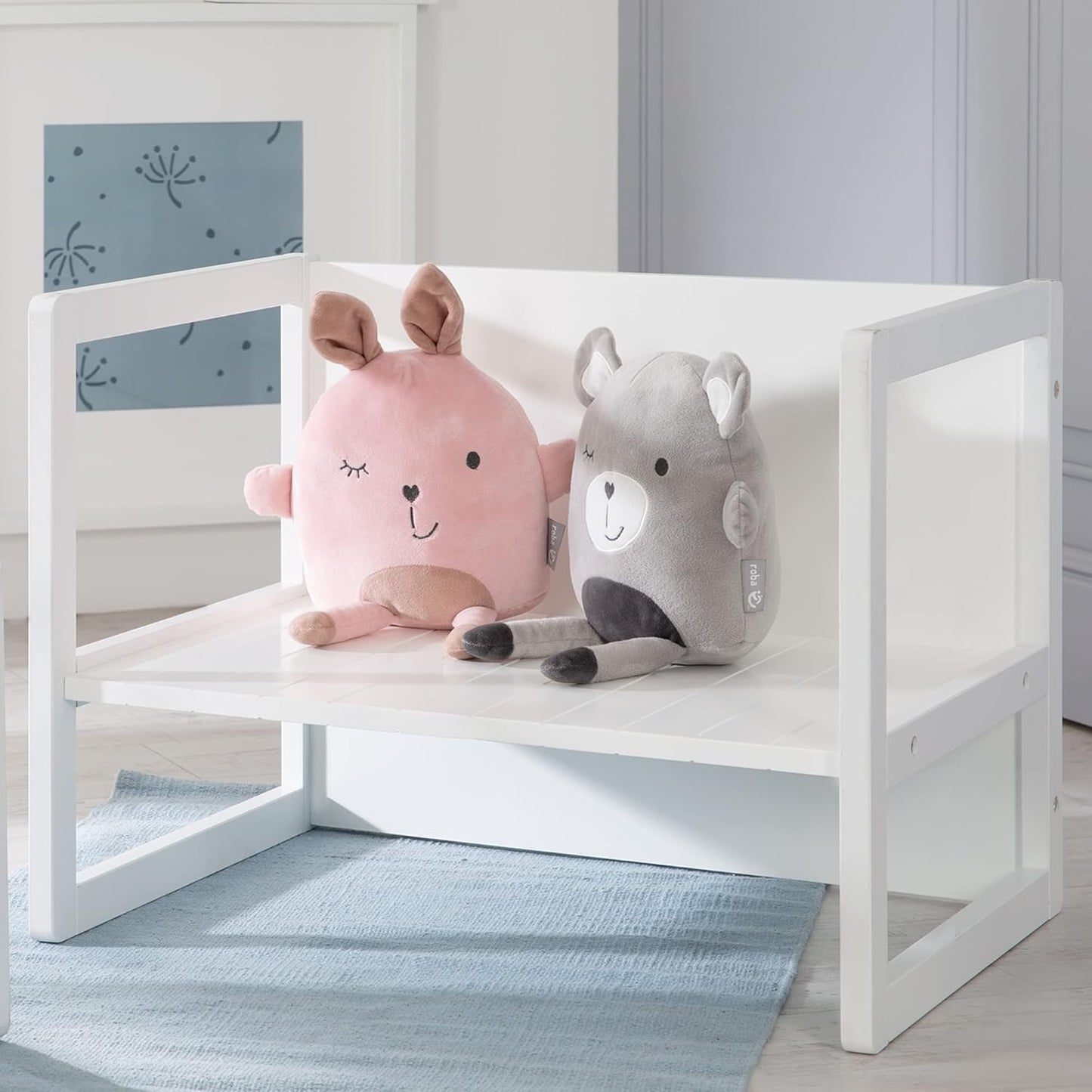 Kinder-Sitzbank im Landhausstil (Wendebank), Weiss Sitzbank