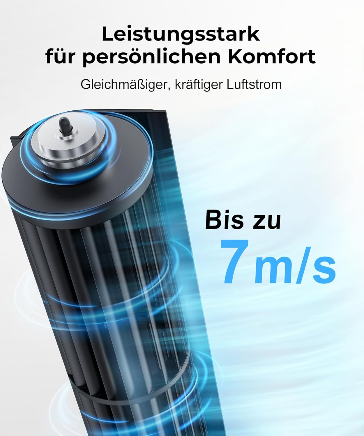 Turmventilator mit Fernbedienung und Timer, Schwarz