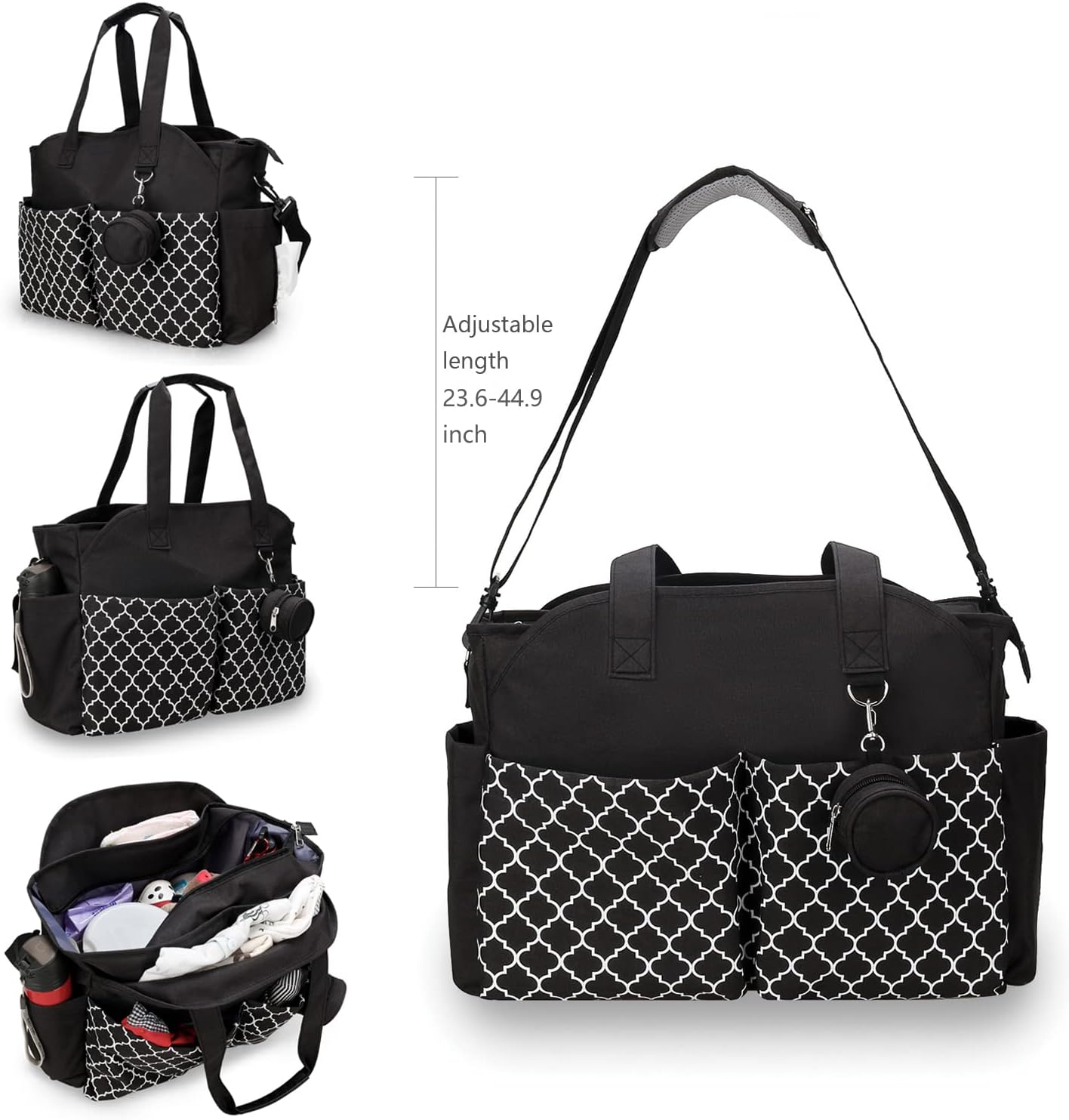 Wickeltasche, Schwarz