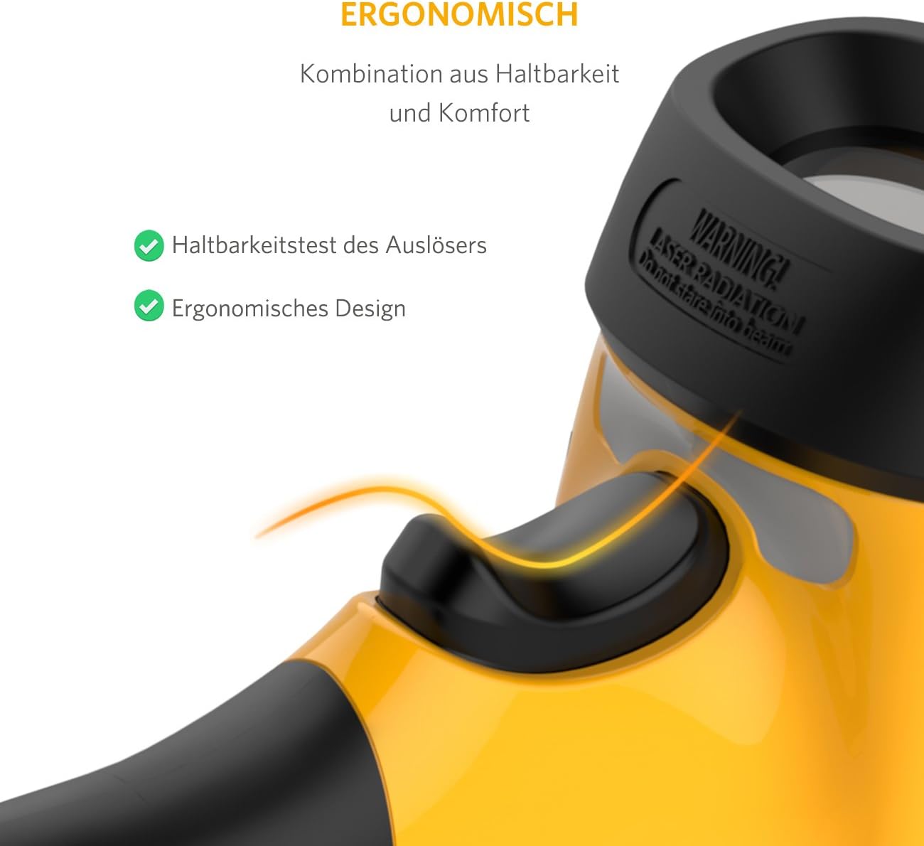 Pro 6 Barcode Scanner mit 60 m Reichweite, 1D, Gelb 1D Pro