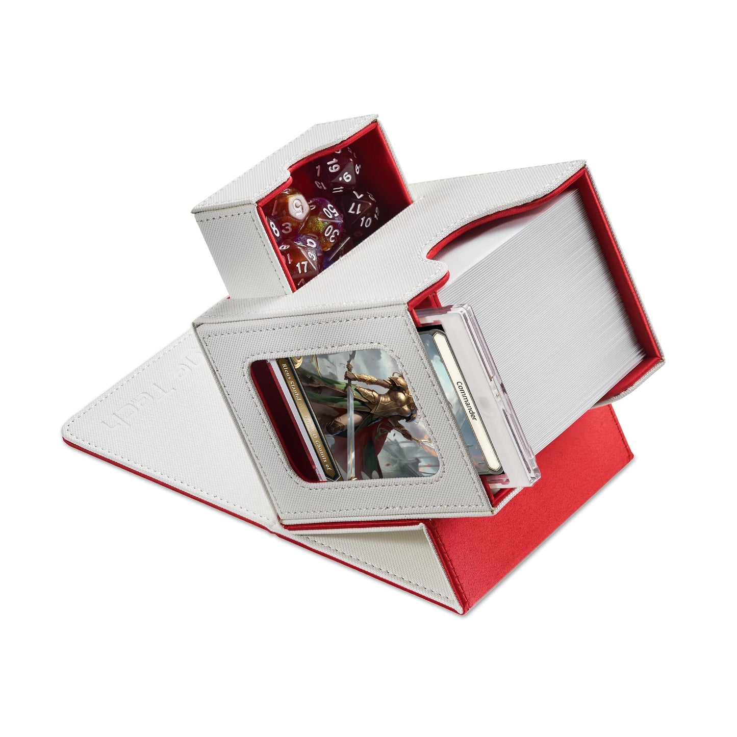 Commander Deck Box mit Würfelablage, 8. Brotherhood (Weiss/Rot)