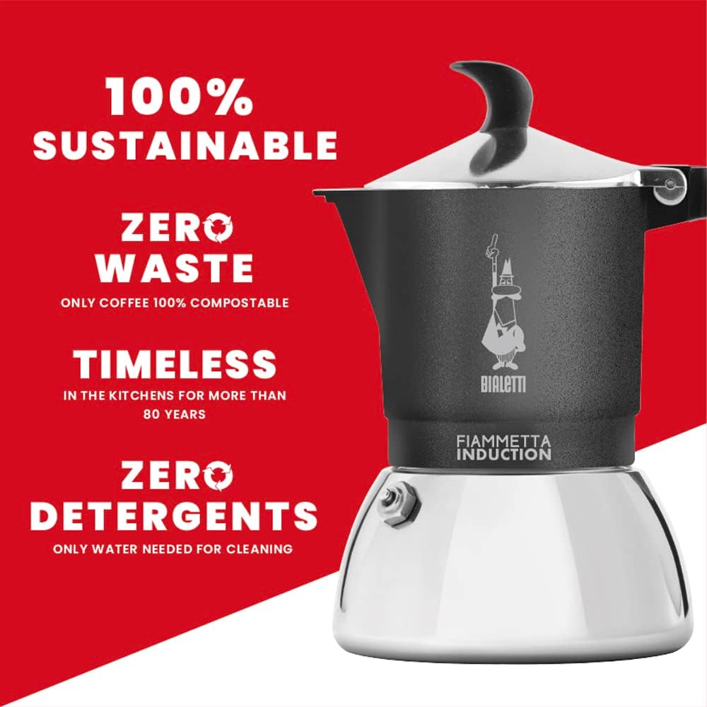 Fiammetta Induktions-Kaffeemaschine, Grau 2 Tassen