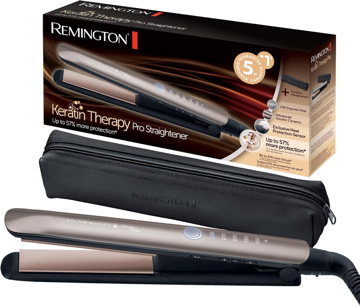 Haarglätter S8593 mit Keratin-Keramikbeschichtung, Haarglätter Profi neu