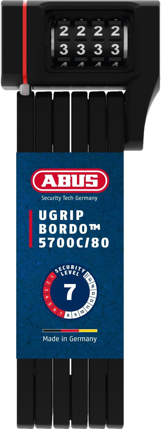 Faltschloss Bordo uGrip 5700C SH, Schwarz, 80 cm, Single
