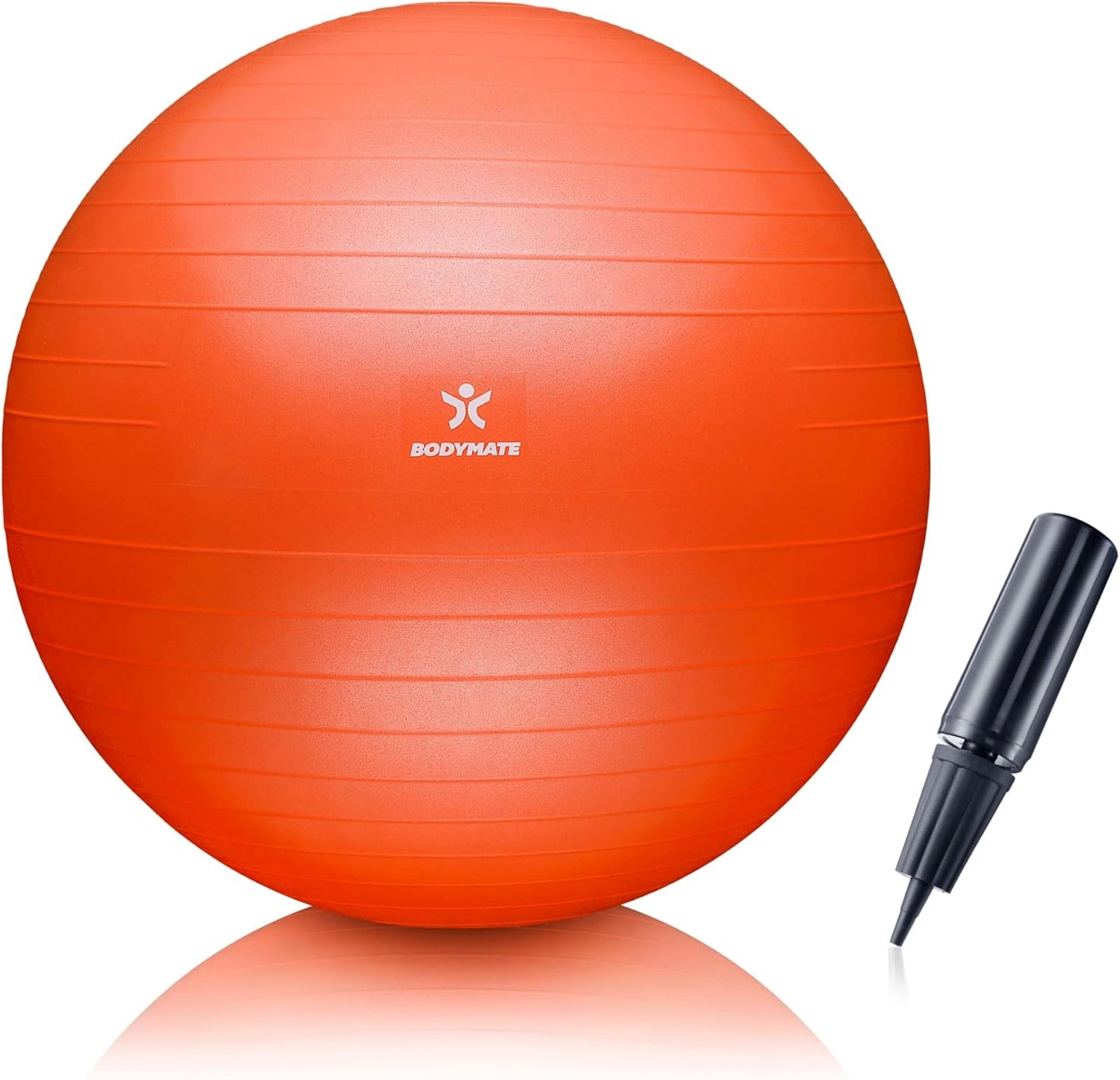 Gymnastikball mit Pumpe, Orange 75 cm (für Körpergröße 176-185cm)