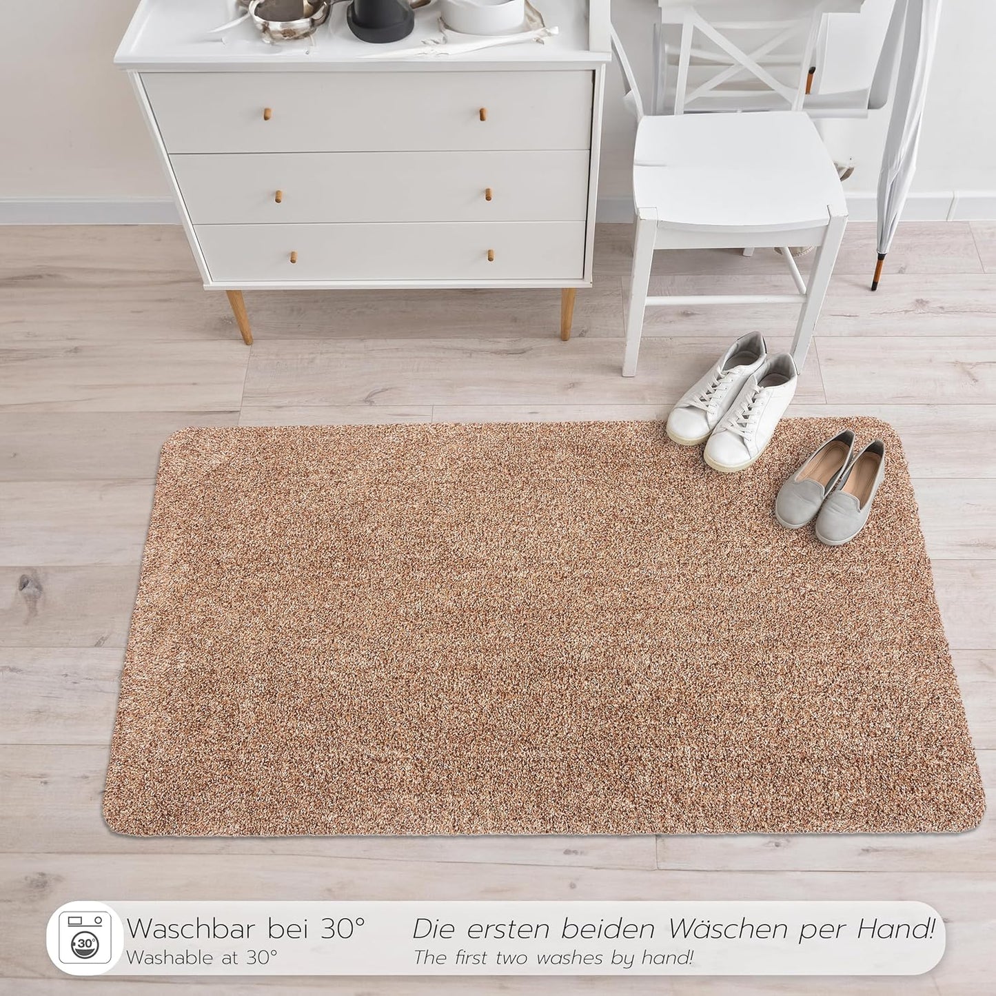 Waschbare Schmutzfangmatte (2er Set), 40 x 60 cm - 2er Set Beige