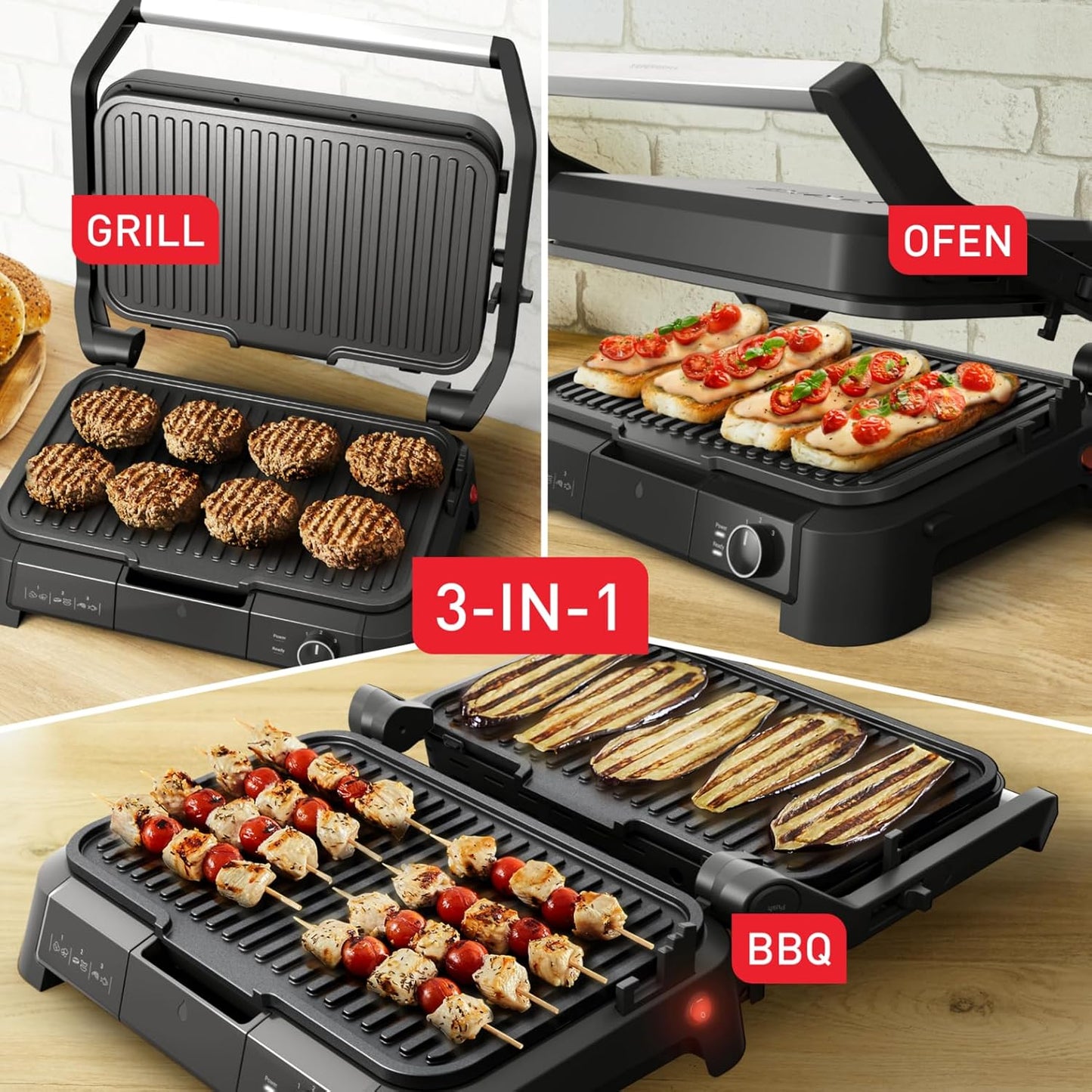 SuperGrill 3in1, SuperGrill 3in1 - Stufenloser Thermostat