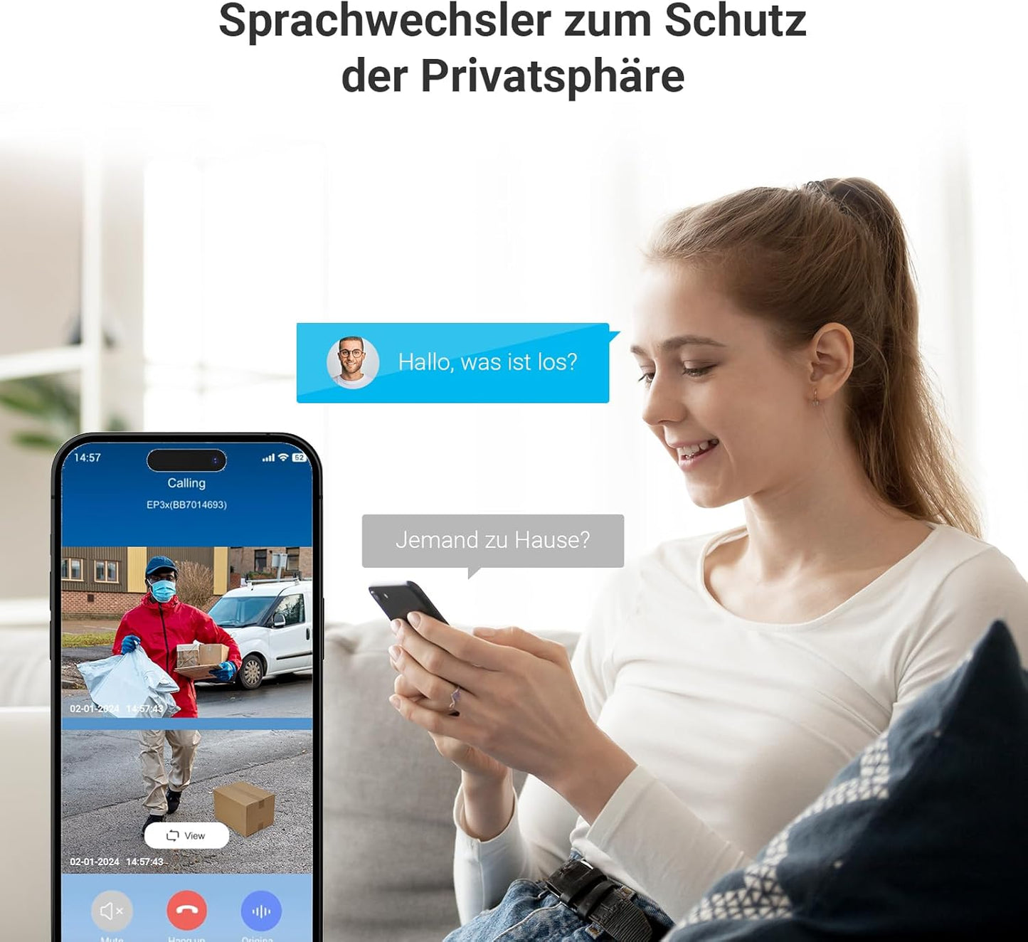 Video Türklingel mit Doppelkamera & Solarpanel, Video Türklingel mit Chime