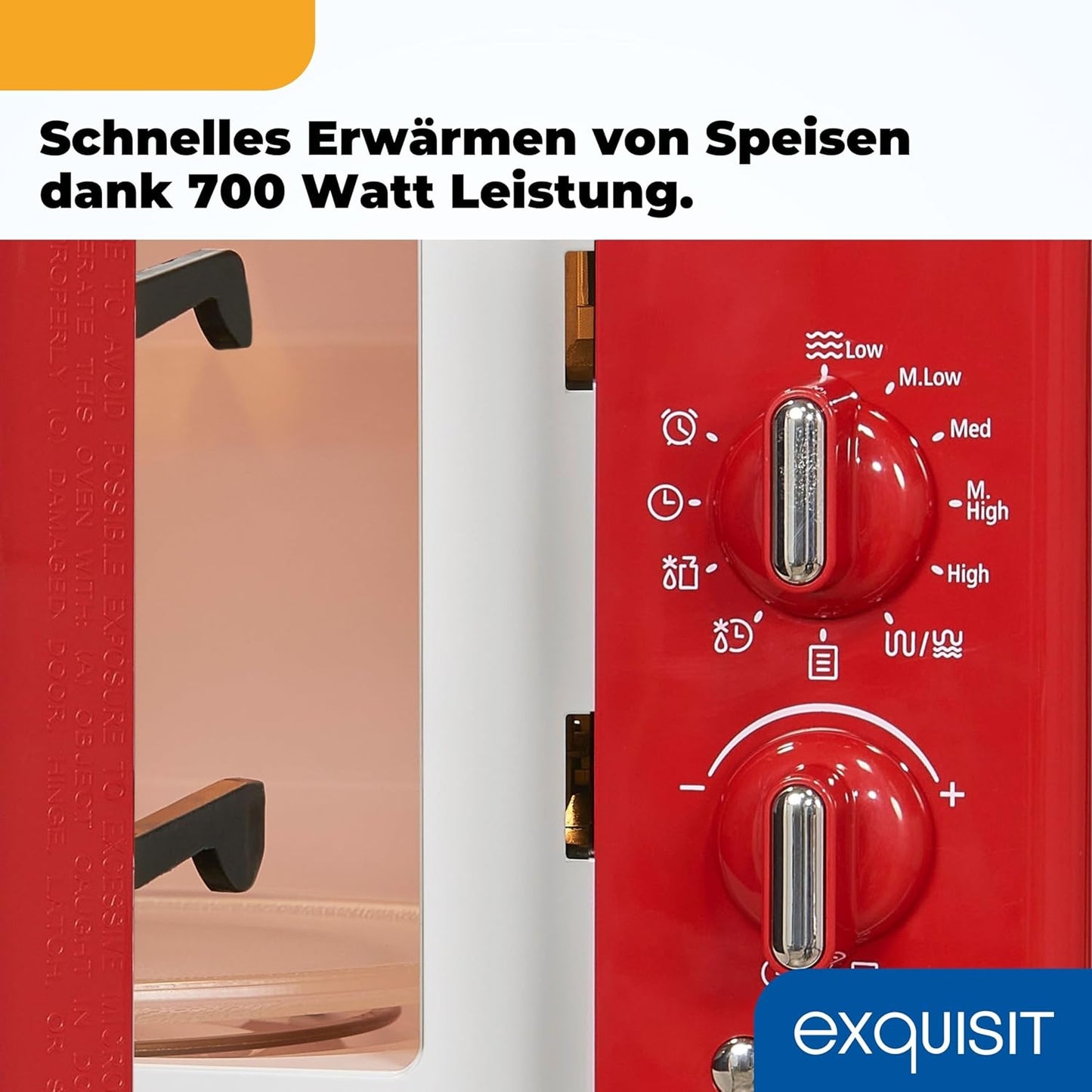 RMW720-3GDIG Retro-Mikrowelle mit Grillfunktion, Rot