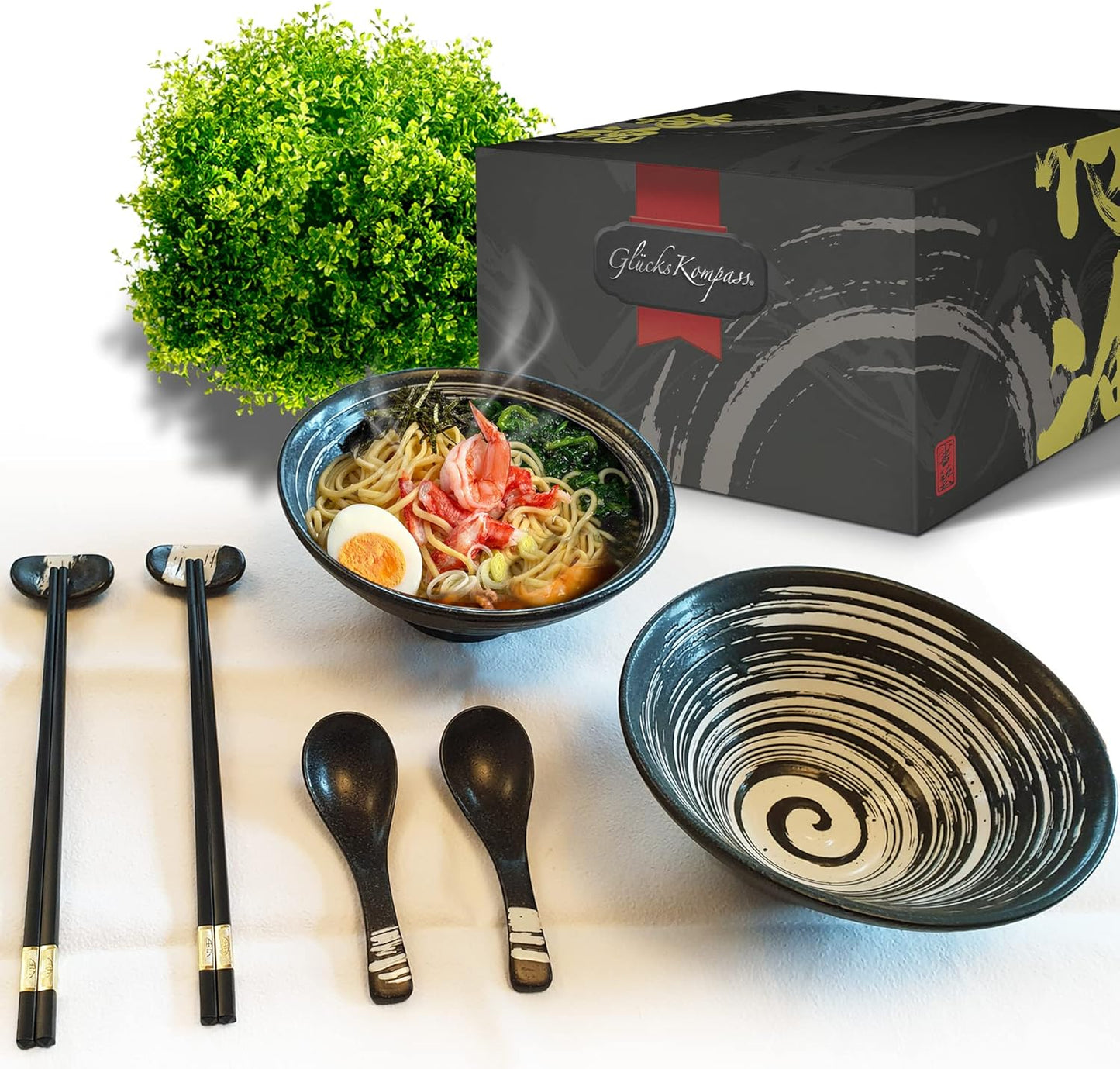 Ramen Schüsselset aus Keramik (8-tlg, 20 cm)