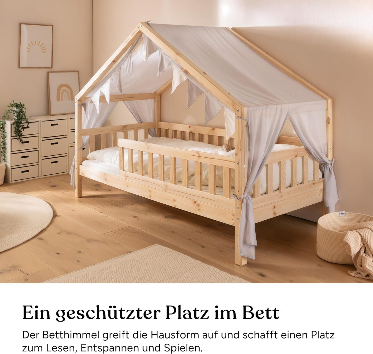 Betthimmel Set für Hausbett, Jade H420 x B120 cm (1er Pack)