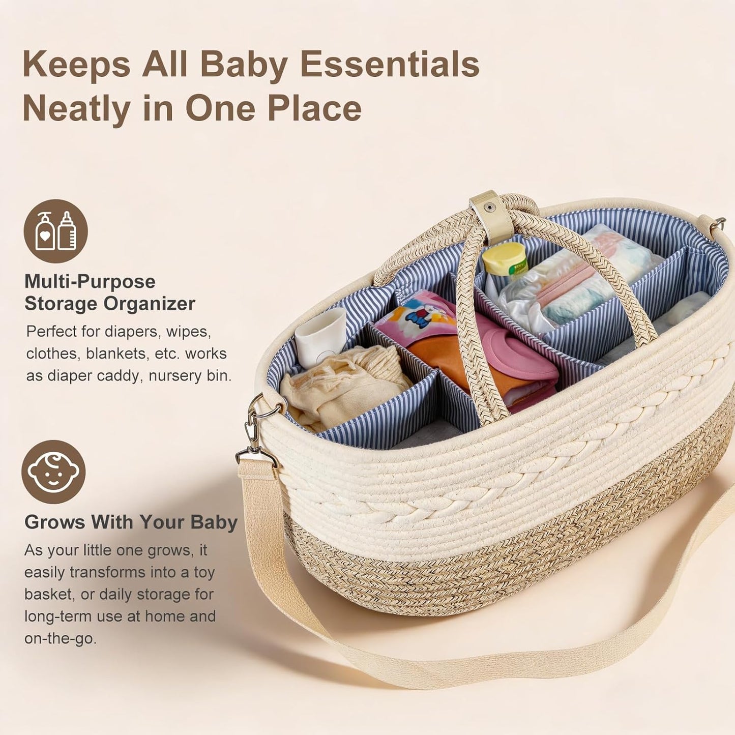 Windel Caddy, Extra Large Beige