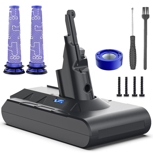 Ersatzakku für Dyson V8 Staubsauger, V8 8.0Ah + Filter