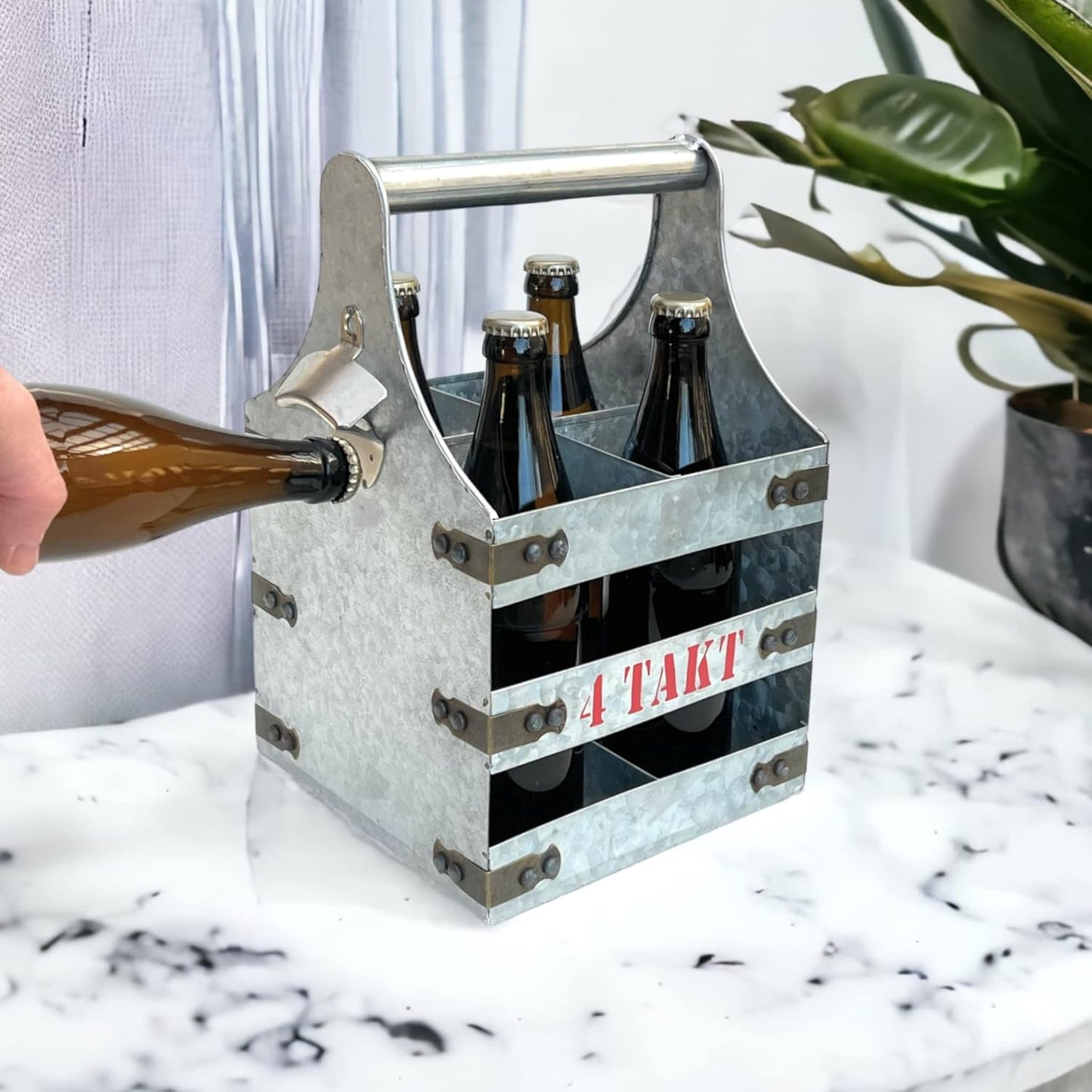 Bierträger mit Öffner für 4 Flaschen, 96405