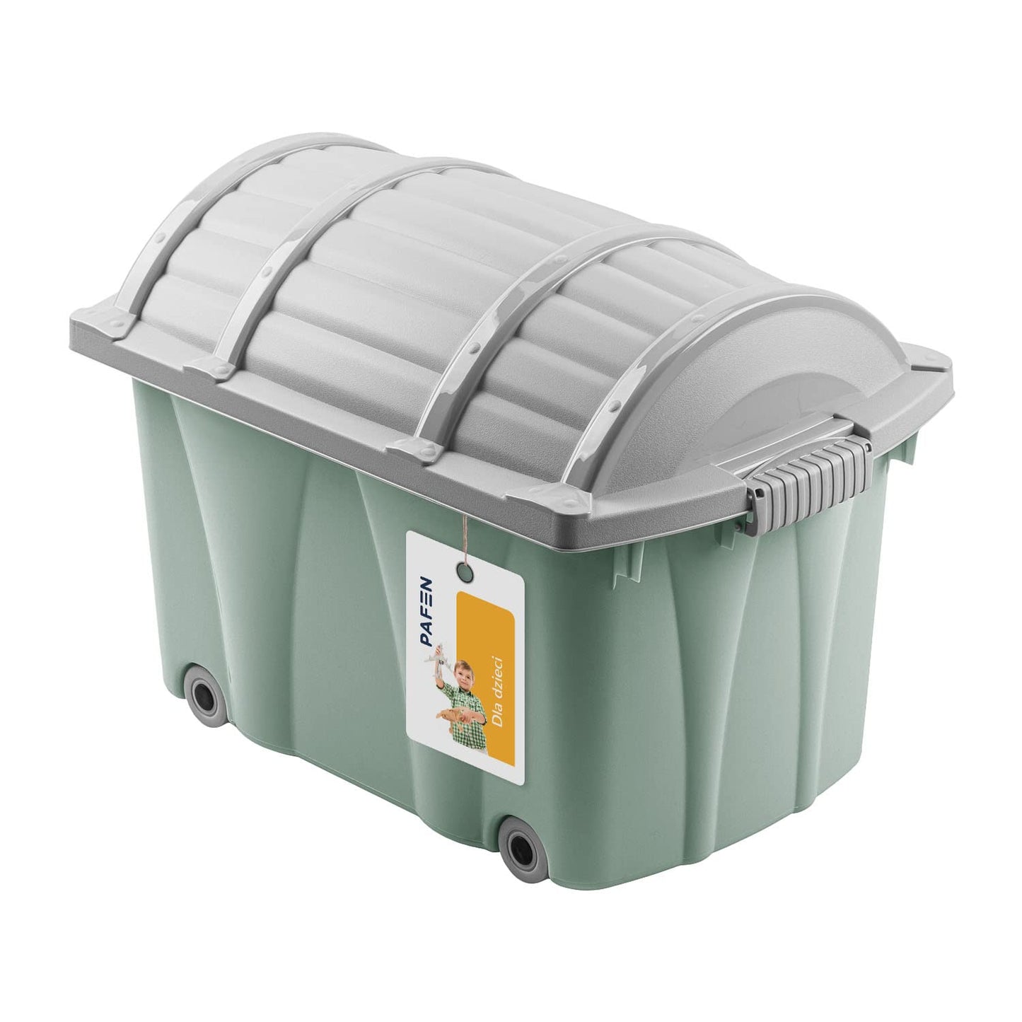 Spielzeugkiste mit Rollen (49L) für Kinder, Grün Piratbox 49l