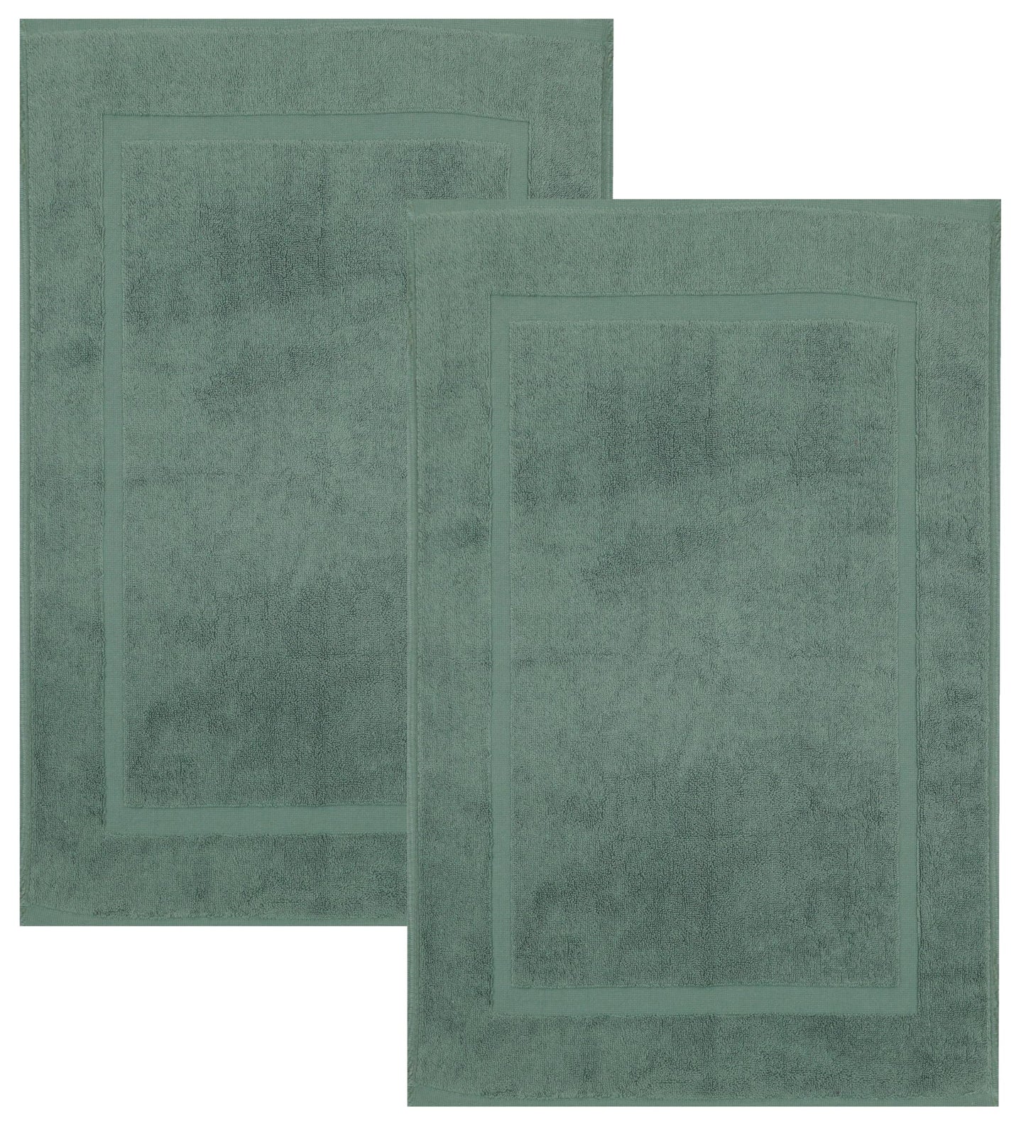 2er-Set Badematten, 50x70 cm, 2x Badvorleger Tannengrün