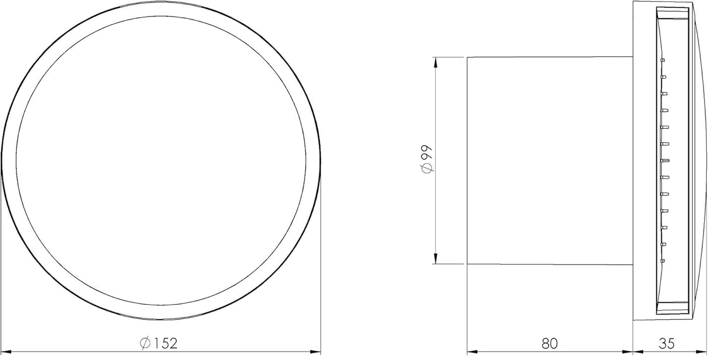 Wandventilator Lüfter 100mm, Ø100mm Anthrazit