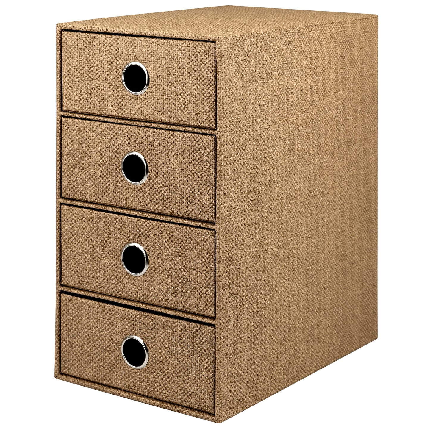 Schubladenbox mit 4 Schubladen, Haselnuss