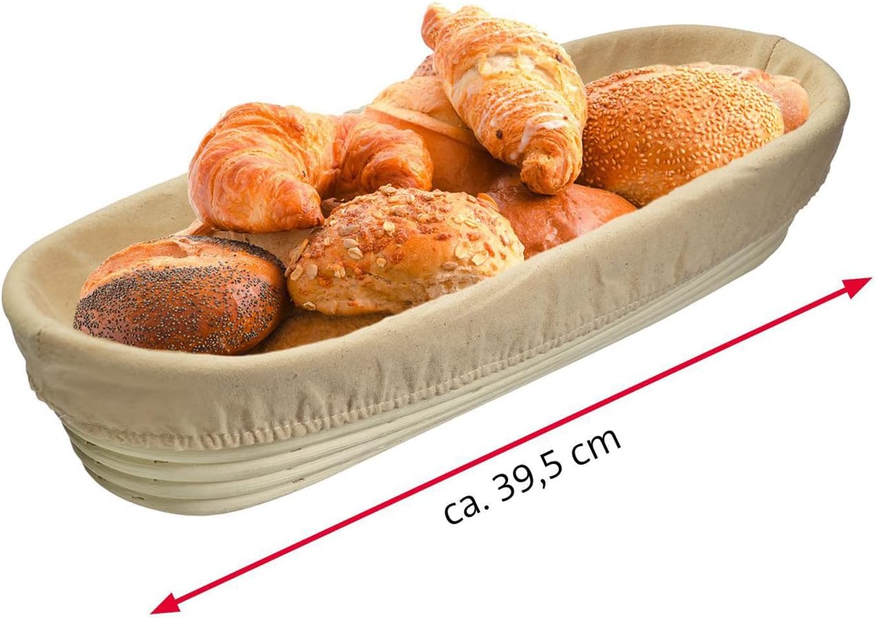 Gärkörbchen-Set, Oval, Ca. 39,5 Cm, mit Bezug Länge: 39,5 cm