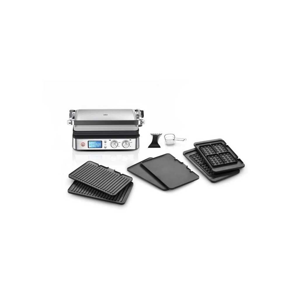 MultiGrill 9 mit Wechselplatten-Set, 2 Grill-/2 Plancha-/2 Waffel-Platten