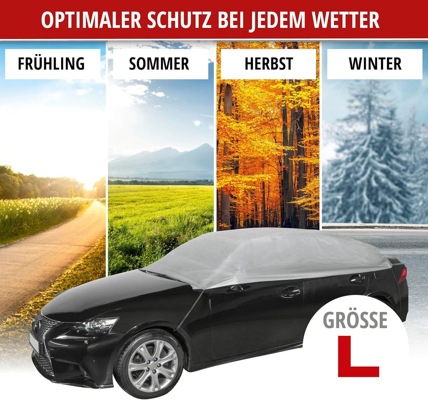 Wetterfeste Autoabdeckplane, Grösse L Halbgarage