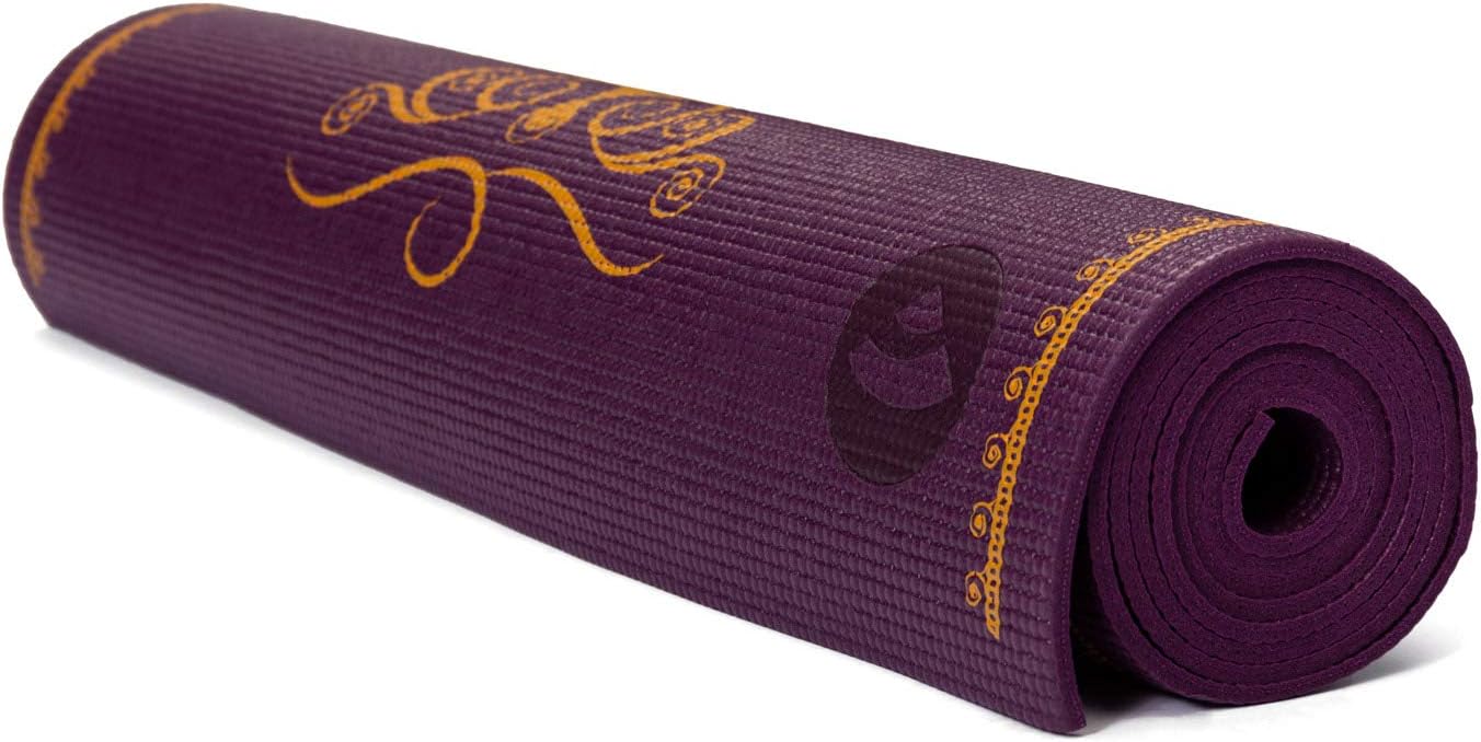 Rutschfeste Yogamatte Leela, Big Elephant, aubergine
